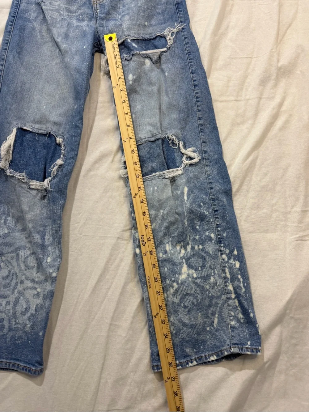 Girls sz 13/14 lace abercrombie distressed jeans